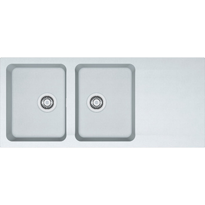 Orion OID 621 - Evier de cuisine 2 bacs avec égouttoir, en Tectonite®,  Blanc Artic