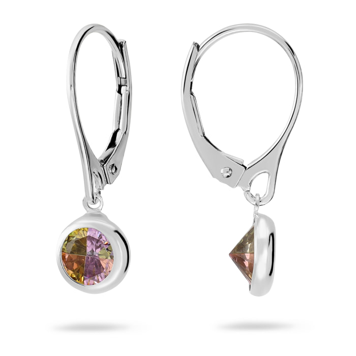 Orecchini Pendenti con Cubic Zirconia Multicolore in Argento 925