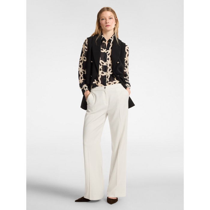 Elena Mirò - Pantaloni in tessuto crêpe stretch - Bianco