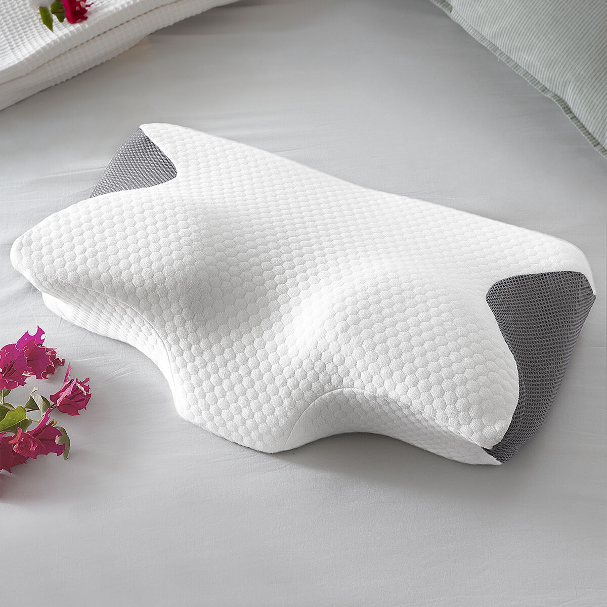 Almohada Viscoelástica Cervical con Contorno Ergonómico Conforti InnovaGoods - Blanco