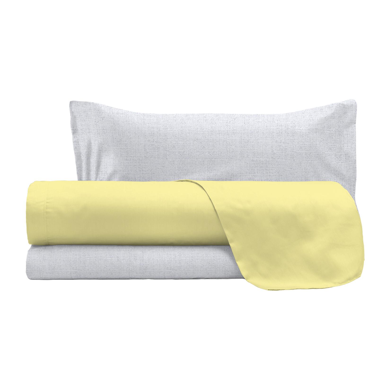 COMPLETO LETTO TRENDY CHIC MADE IN ITALY COTONE- GIALLO PIAZZA E MEZZA