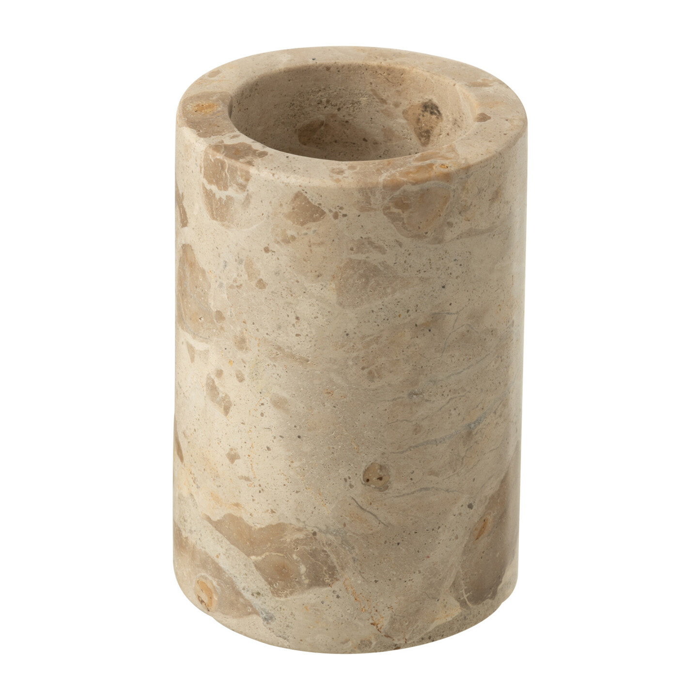 J-Line porte-brosse à dents cylindre Marbre - pierre - beige/or