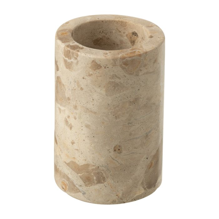 J-Line porte-brosse à dents cylindre Marbre - pierre - beige/or