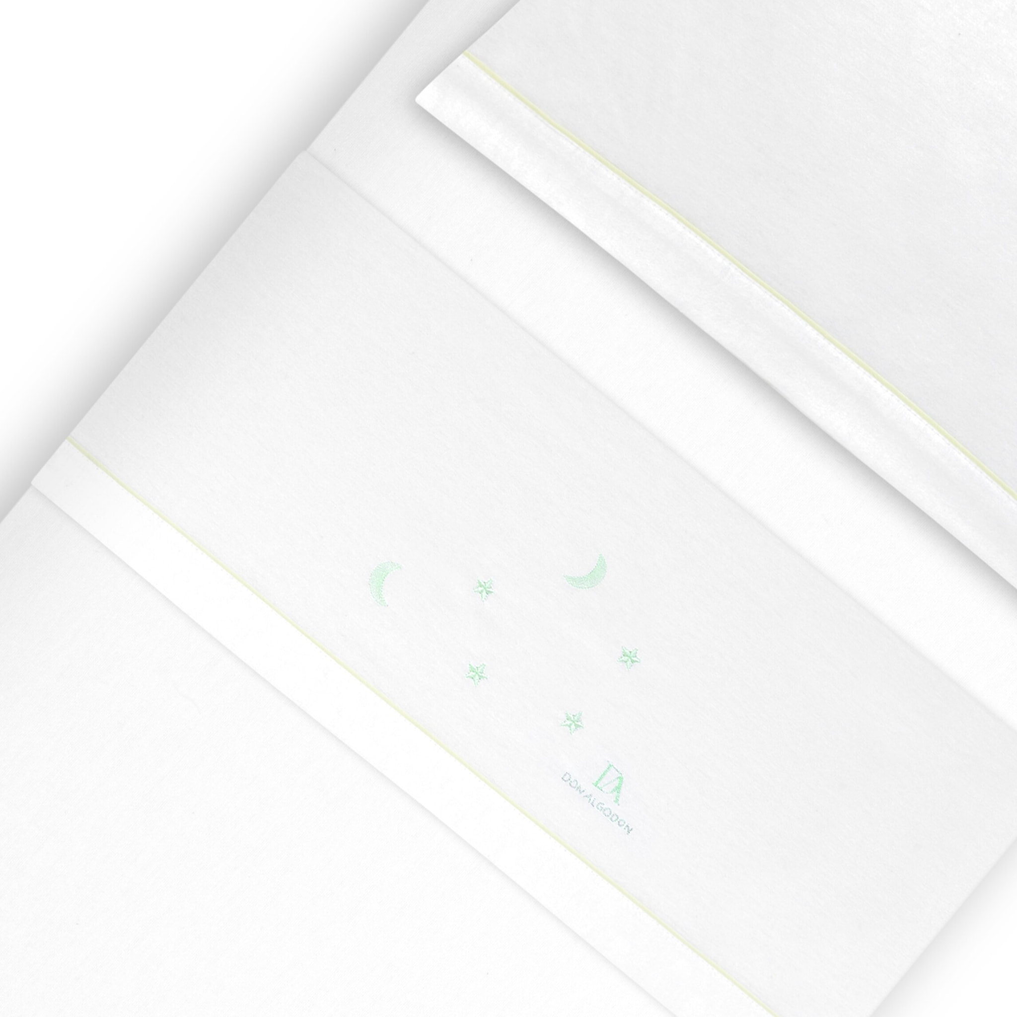 Triptico Cuna Franela Don Algodon Multi Estrellas Luna Bco/Verde