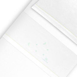 Triptico Cuna Franela Don Algodon Multi Estrellas Luna Bco/Verde