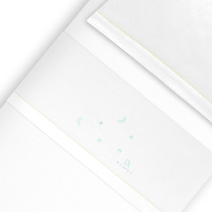 Triptico Cuna Franela Don Algodon Multi Estrellas Luna Bco/Verde