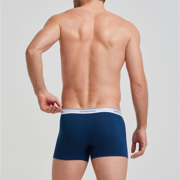 Boxer cotone con elastico a vista logato