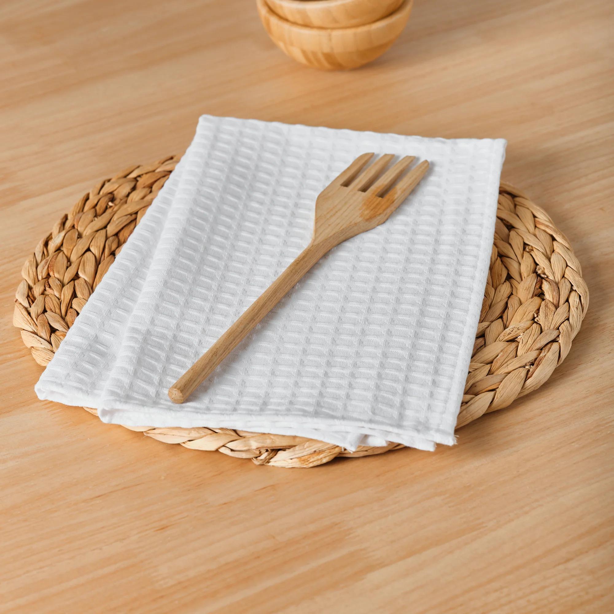 Pack 2 serviette Waffle Blanc 45x45 cm