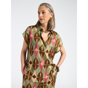 Elena Mirò - Blusa in viscosa stampata - Marrone