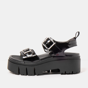 Sandalias 2041 NAPPA SHINNY BLACK / LEEDS color Black