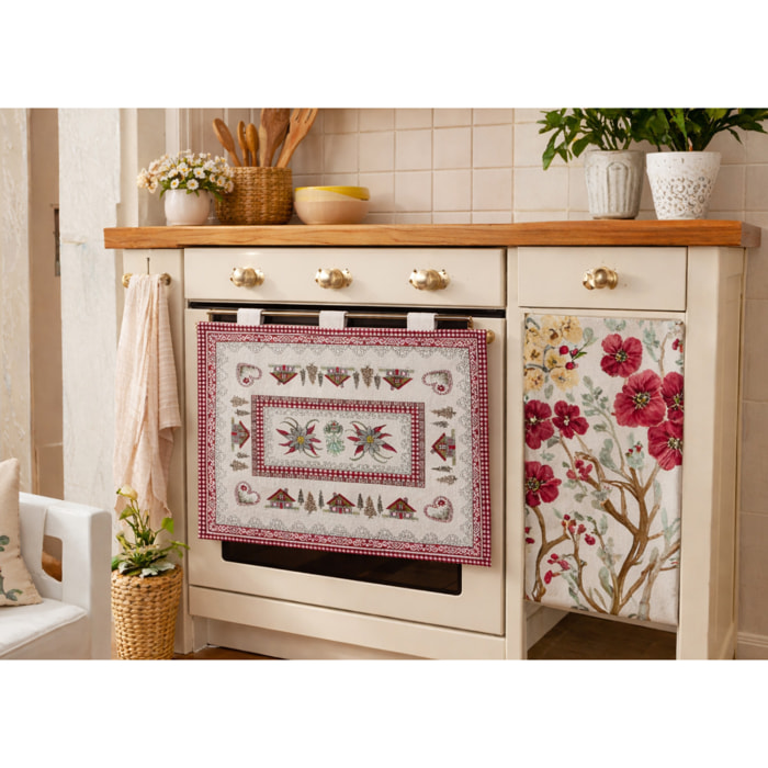 Copriforno Cucina Universale Cinigliato Copertura ProtezioneDecoarzione Forno Disegno MontBlanc