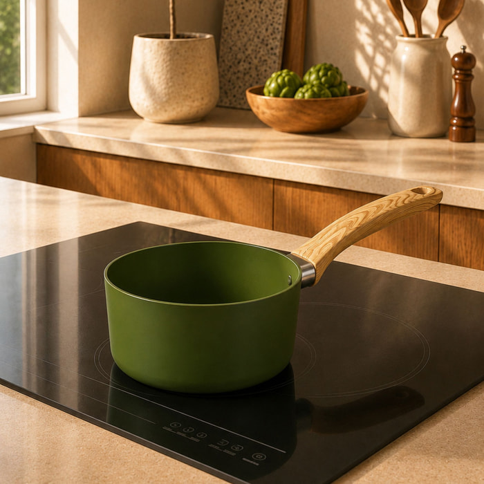 Casserole 16cm avec revêtement céramique vert - tous feux COLORAMA