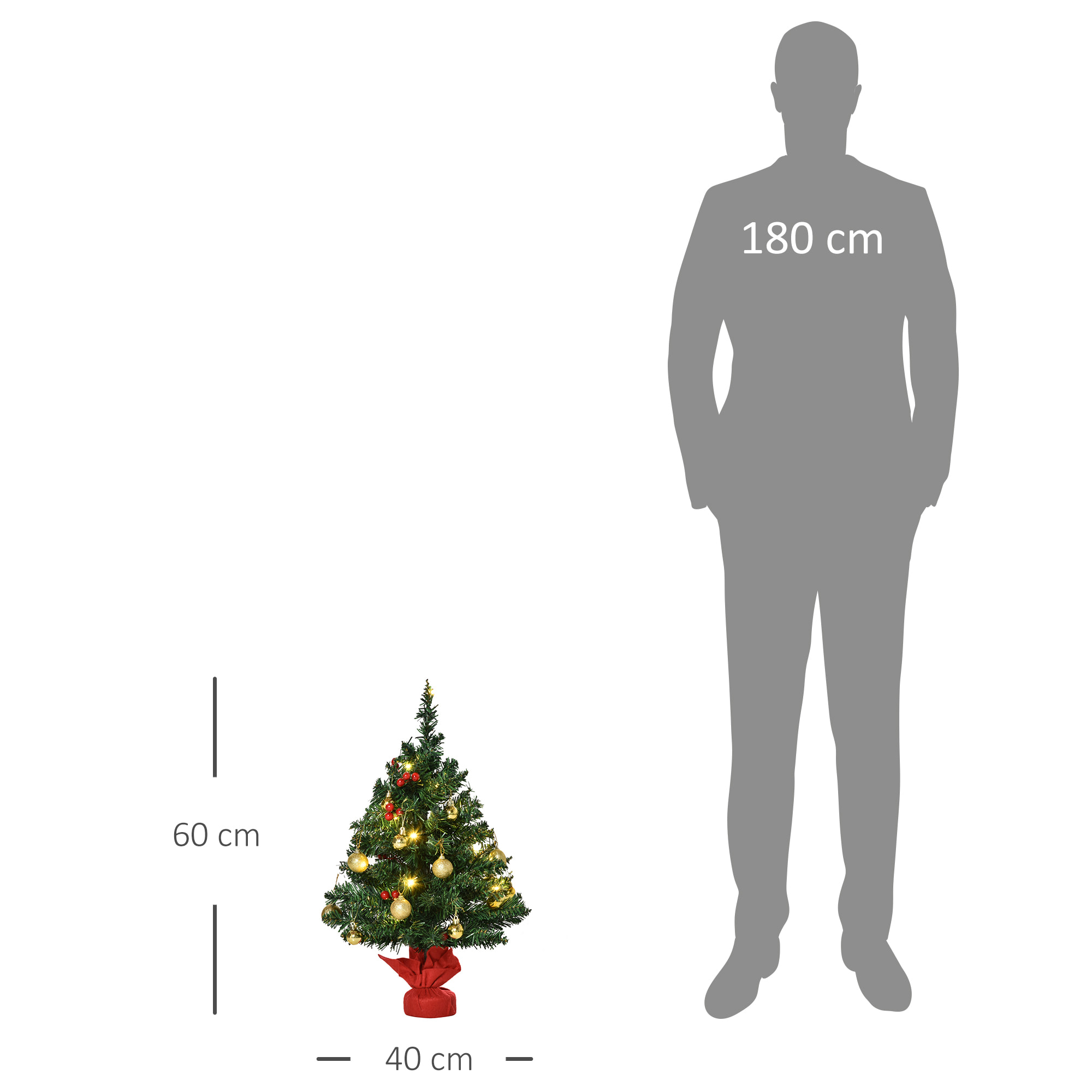 Mini árbol de Navidad con 73 Ramas de PVC ÃÂ¤20x60cm Verde