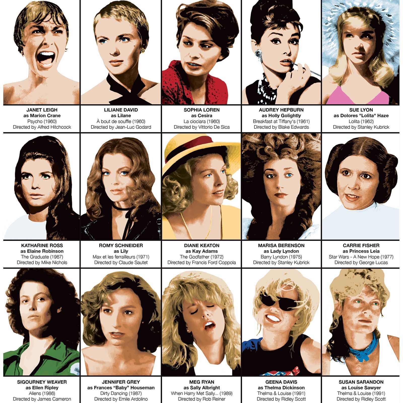 Affiche - Legendary actresses chronology - Olivier Bourdereau