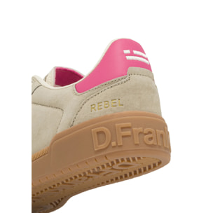 Zapatillas Deportivas de Mujer de Piel Con Forro Técnico Rebel Basic Flag Verde Khaki
