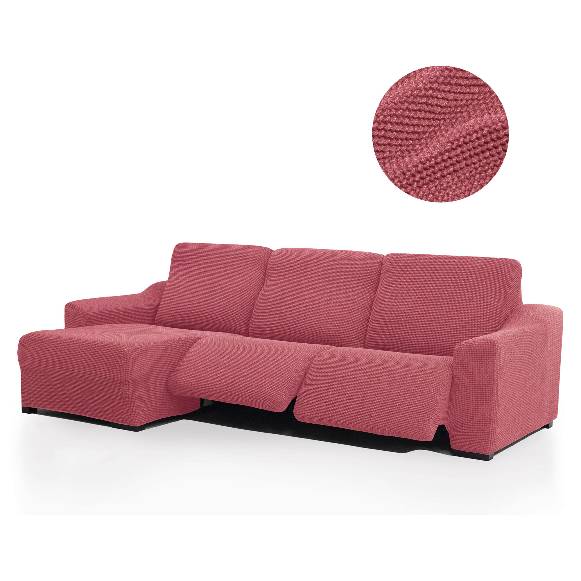 Funda para Chaise Longue izquierda (visto de frente ) brazo corto SÚPER ELÁSTICA con RELAX modelo HELENA