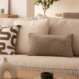 Coussin bouclette Soana beige lin 30x50cm