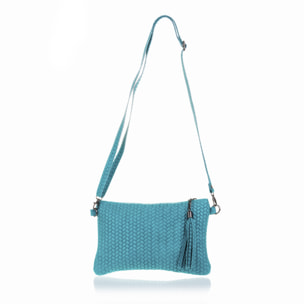 Oleggio Bolso bandolera Mujer.Piel auténtica Gamuza Grabado Espiga