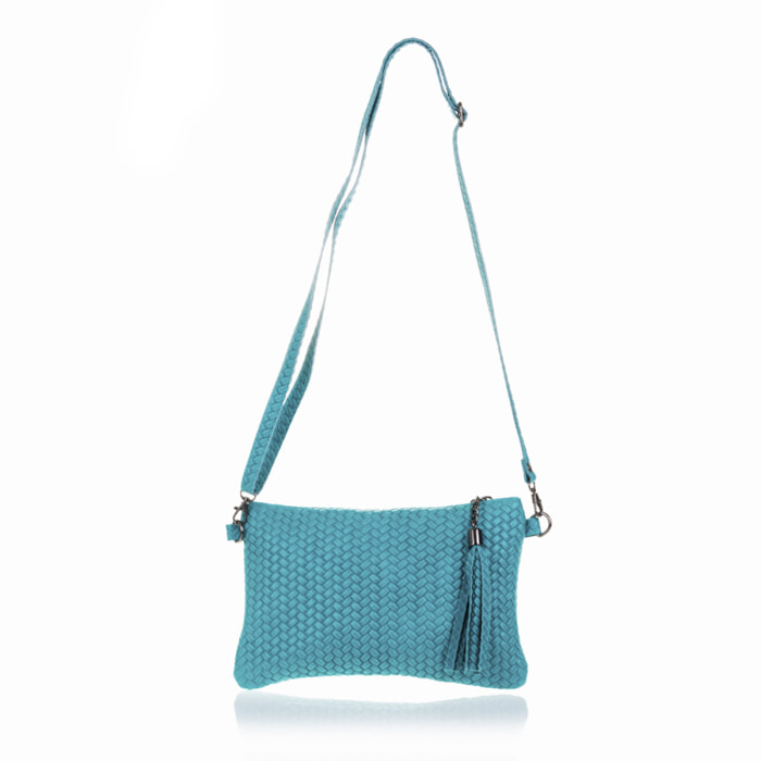 Oleggio Bolso bandolera Mujer.Piel auténtica Gamuza Grabado Espiga