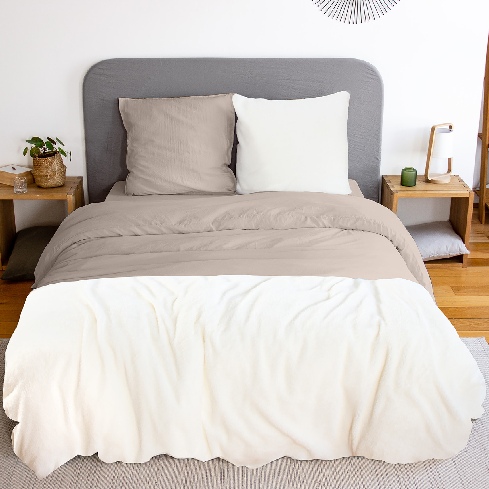Parure de lit 3 Pièces Sherpa - Beige