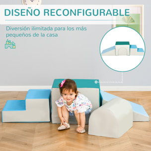 Juego de 4 Bloques de Espuma para Niños de 1-3 Años Tapizado en PU 150x50x39 cm