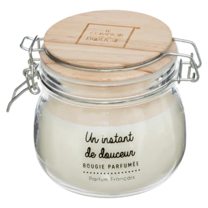 Bougie parfumée 330g pot verre assorti
