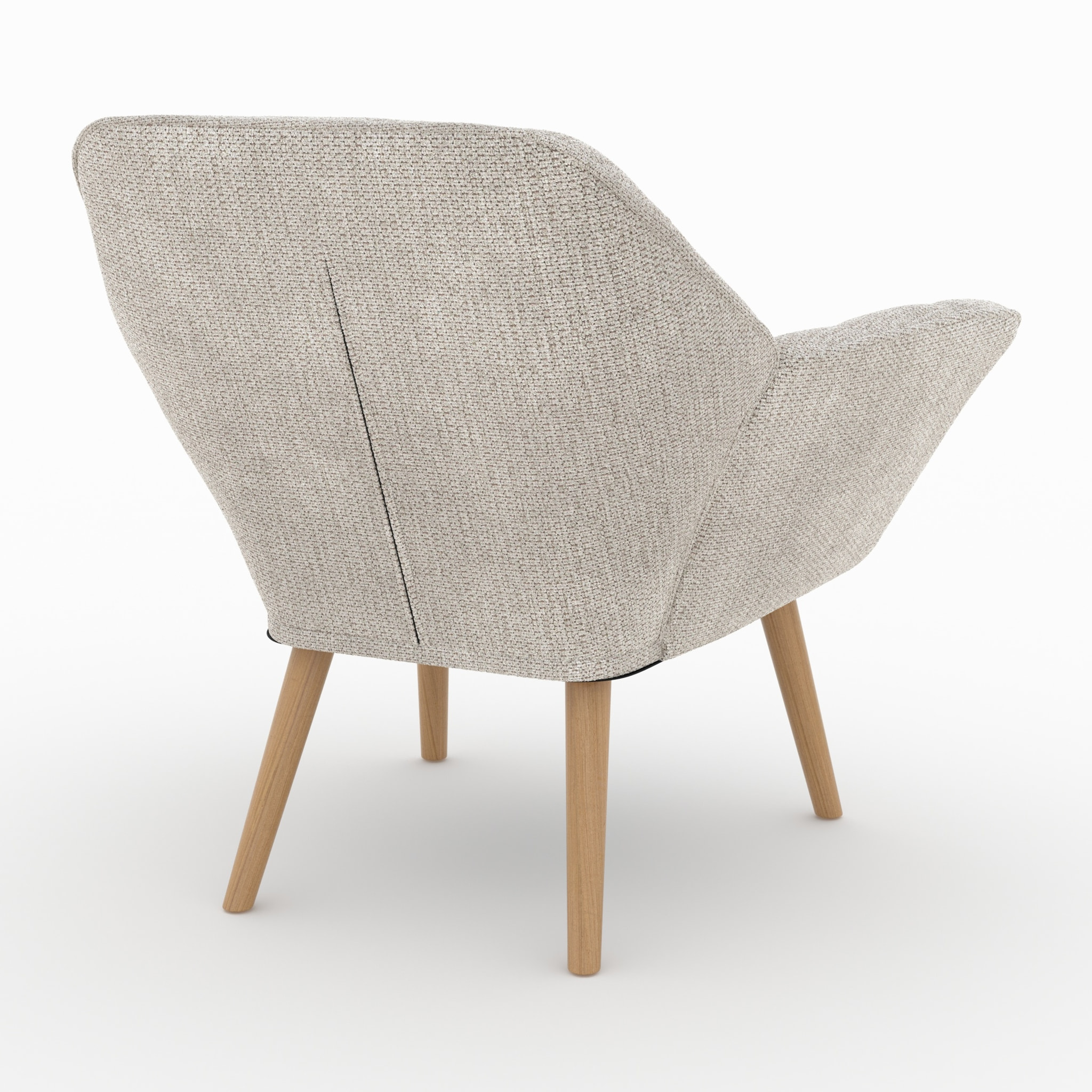 Fauteuil Simba en tissu gris clair