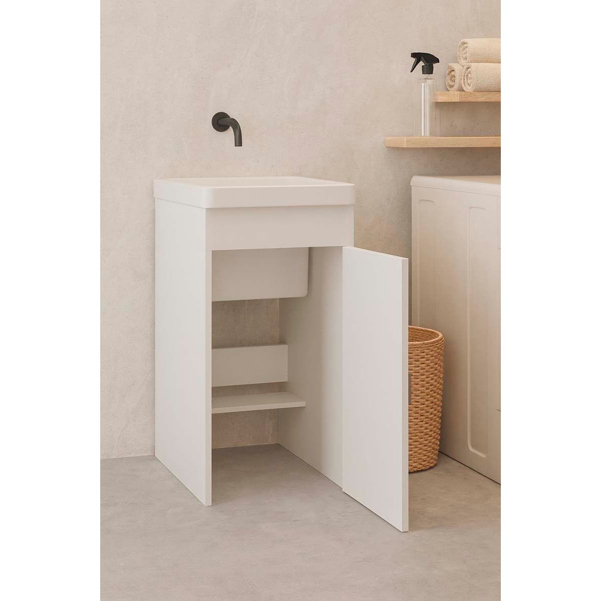 Lavoir Avec Lavabo | 1 Porte | Livraison en Kit | Inclut Lavabo | Meuble Buanderie | Alday