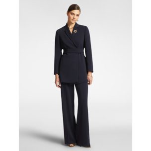 Elena Mirò - Chaqueta larga con fajín - Azul