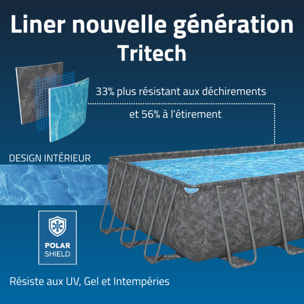 Bestway Piscine hors sol tubulaire rectangulaire Bestway APX 365 - 732 x 366 x 132 cm gris foncé