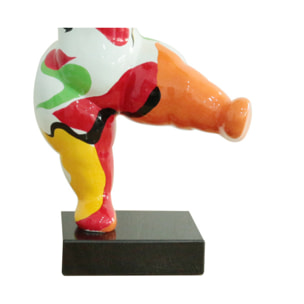 Statue femme qui danse en résine peinture abstraite H54cm - HULLA 01