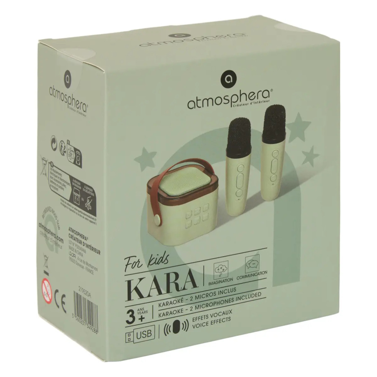 Set Karaoké Kara avec enceinte portable et 2 micros vert
