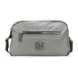 Bolso bandolera verde en nailon con doble cremallera