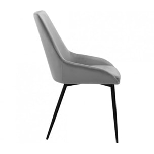 Chaise en velours avec piètement métal noir - 6 coloris - MONDO