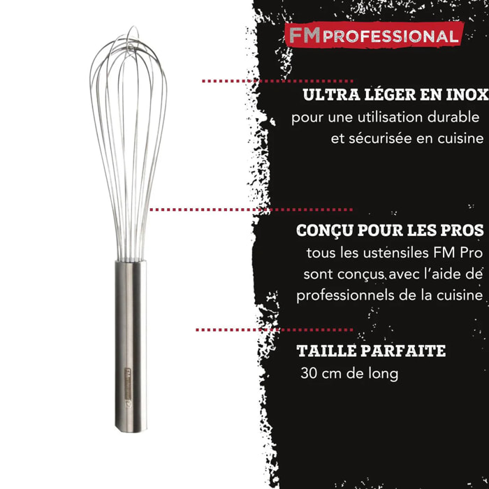 Fouet de cuisine et pâtisserie en inox 30 cm FM Professional