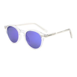Gafas de sol OCEAN BOWIE - Blanco transparente brillante / Revo azul