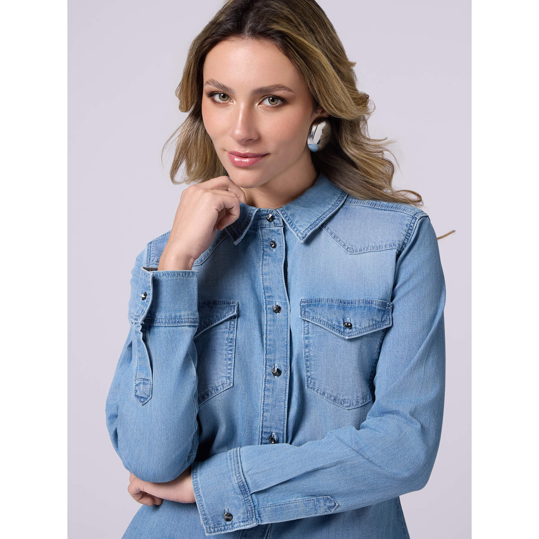 Oltre - Camicia in denim - Azzurro