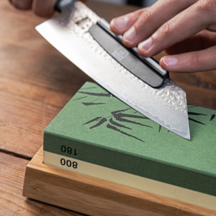 Coltello spelucchino, Santoku e set per affilare Deluxe : Hashi Damas - acciaio damasco giapponese