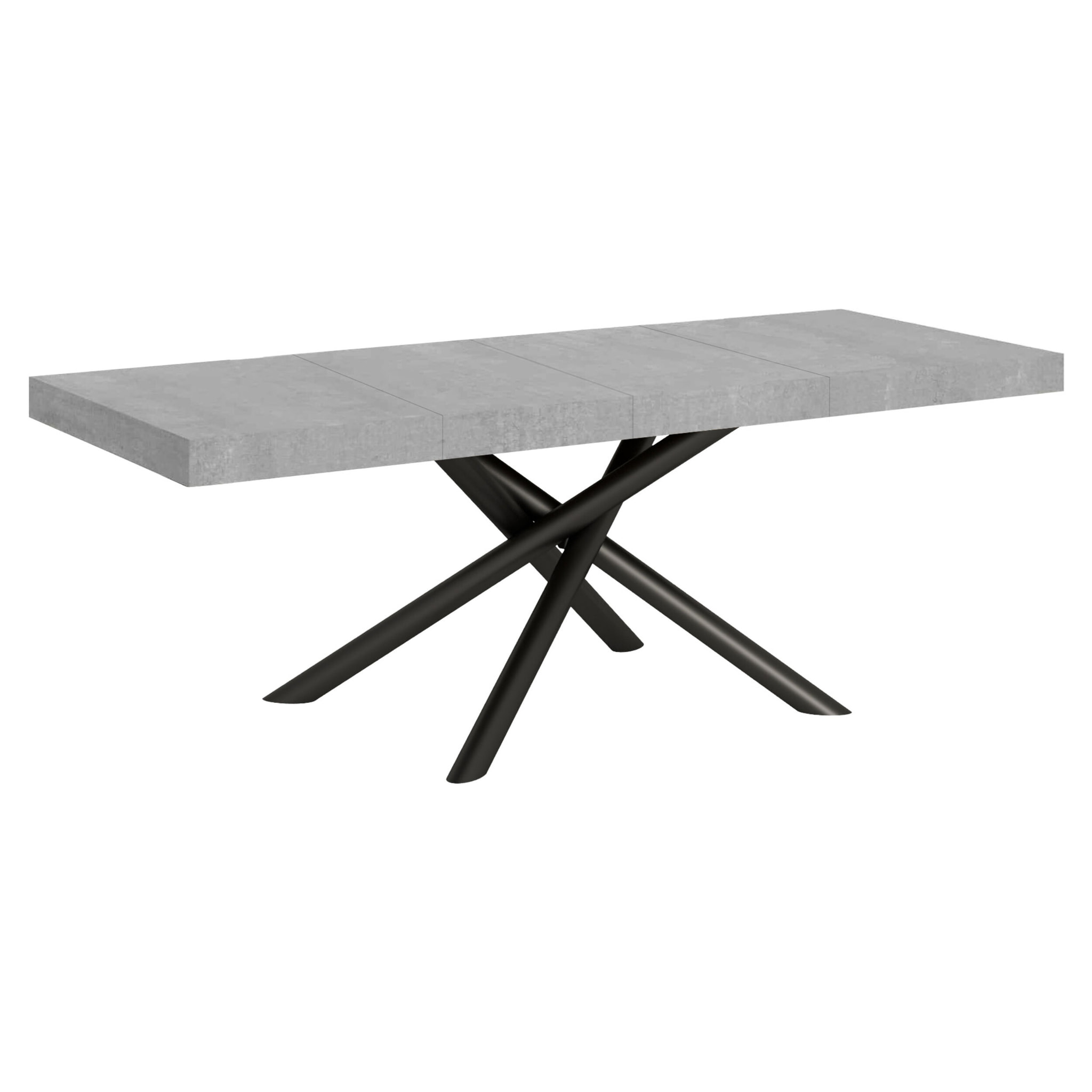 Table extensible 90x160/264 cm Famas Premium Gris Béton cadre Anthracite