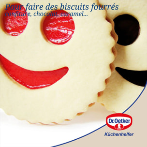 Emporte-pièce biscuit linzer motif smiley Dr Oetker Noël