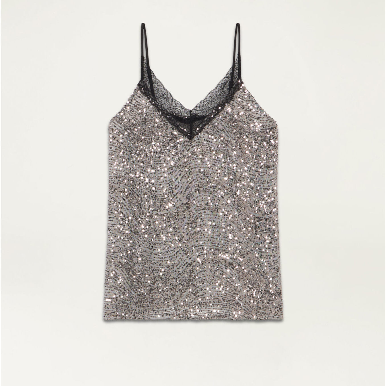 Oltre - Top lingerie in paillettes - Grigio