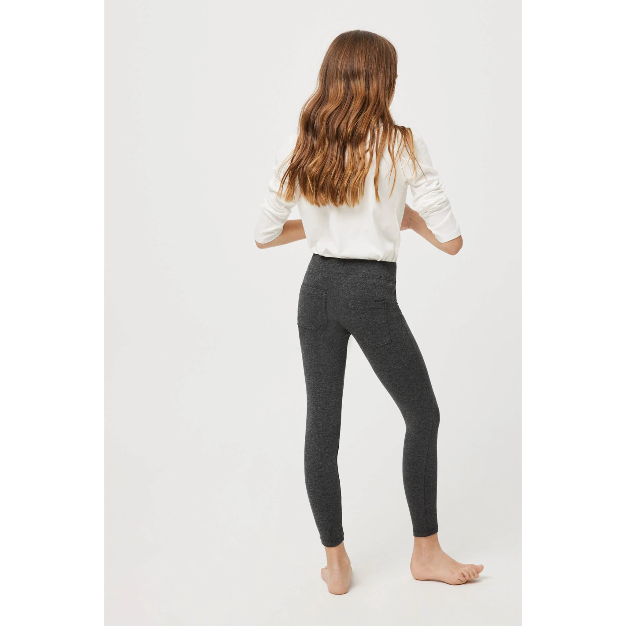 Leggings basico color carbone per ragazze