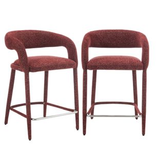 Tabouret de bar contemporain tissu (lot de 2) ALESSIA