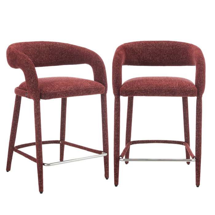 Tabouret de bar contemporain tissu (lot de 2) ALESSIA