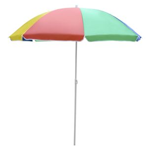 Parasol inclinable rond Ø 160 cm mât démontable métal polyester haute densité multicolore