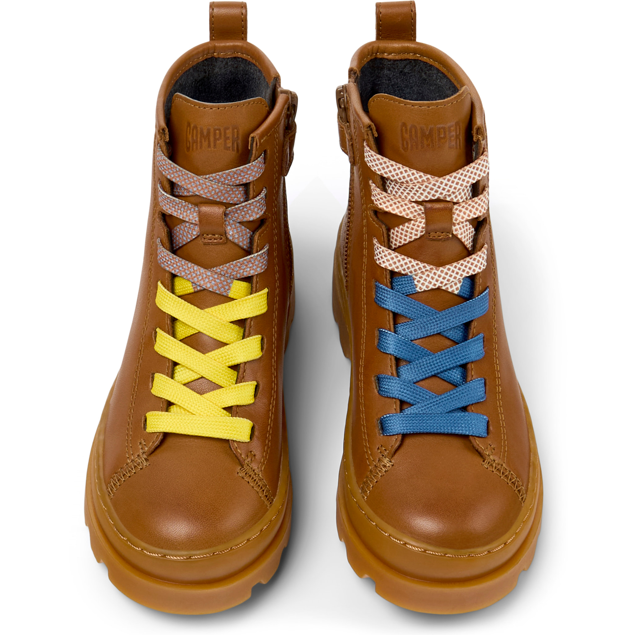 Botines - CAMPER Brutus Twins - Marron - Cuero liso