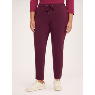 Fiorella Rubino - Joggers in cotone con coulisse in vita - Bordeaux