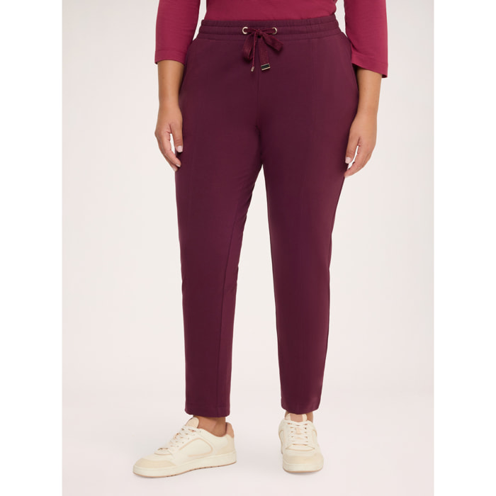 Fiorella Rubino - Joggers in cotone con coulisse in vita - Bordeaux