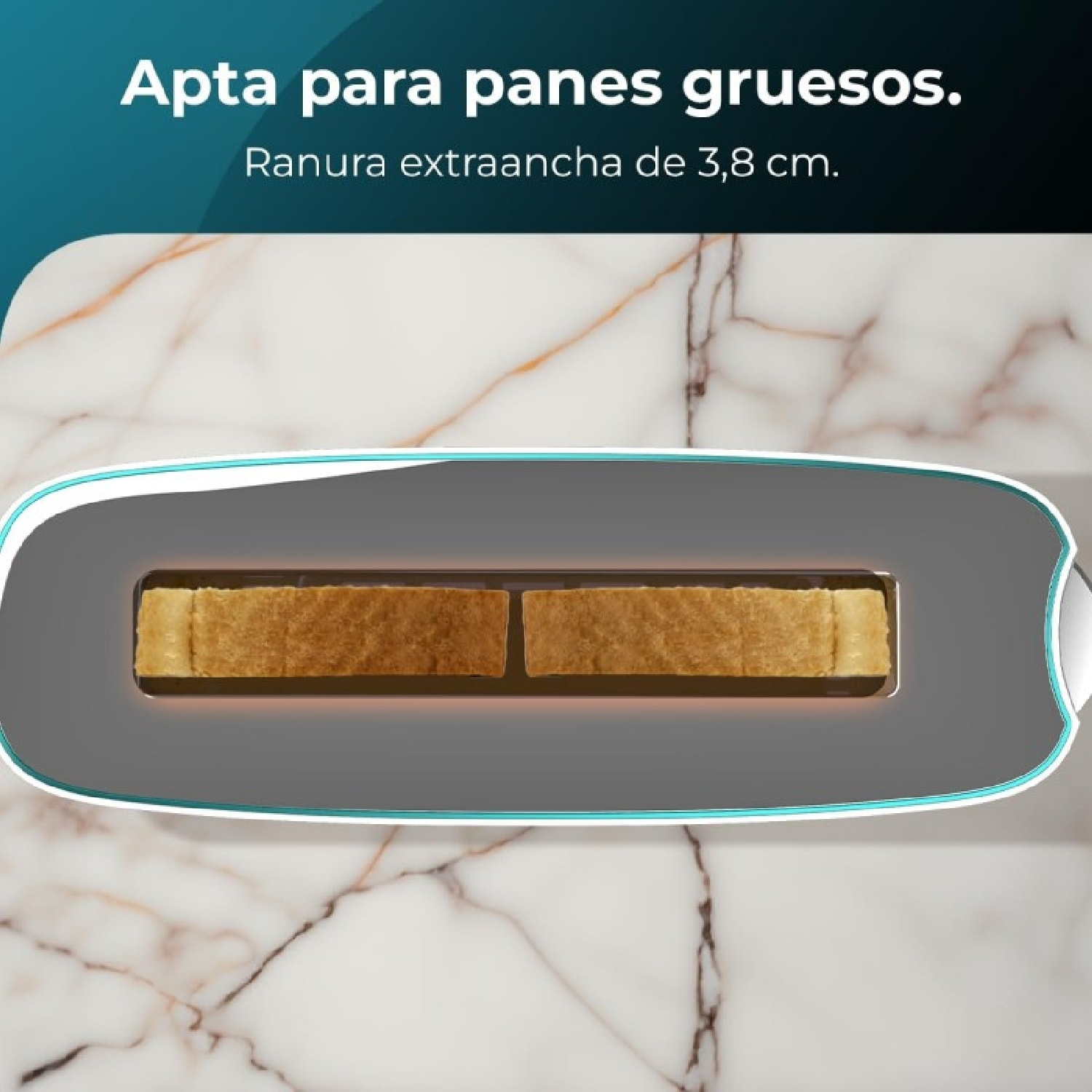 Tostador Toast&Taste Extra W,1000W de Potencia, Doble ranura XL para panes grues