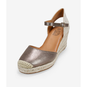 Alpargatas de cuña bronce con esparto